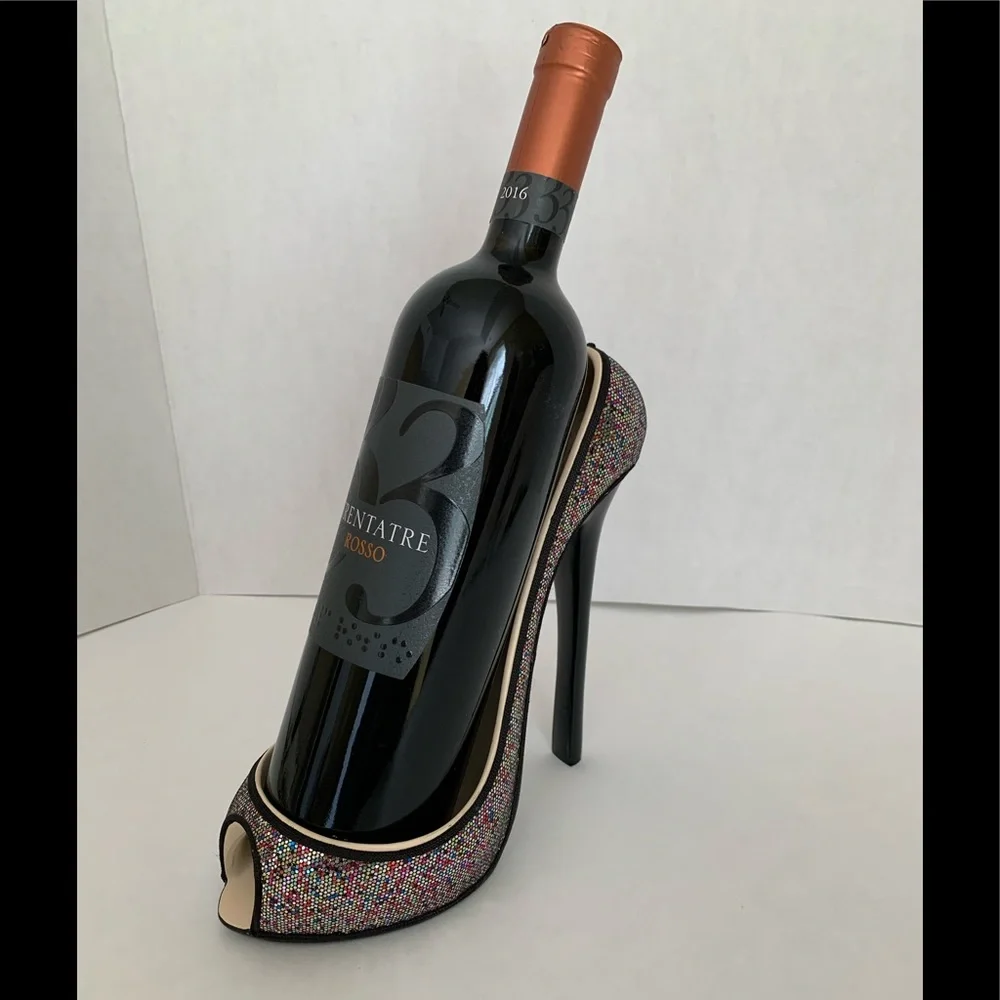 Wild Eye Designs Wine Bottle Holder High Heel Stiletto Shoe Sparkle Bling
